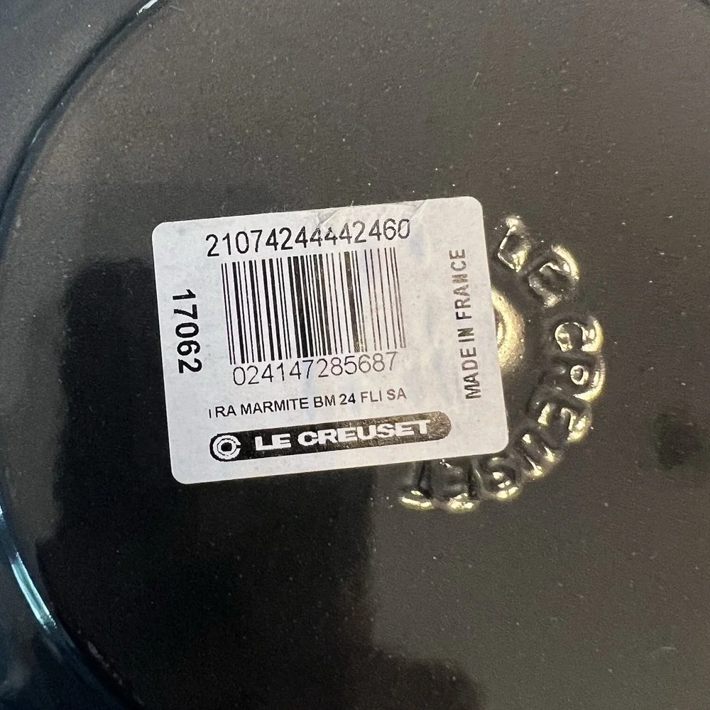 Le Creuset Signature 3.5‎ Qt Cast Iron Braiser #24 Oyster Flint Gray NIB NOS